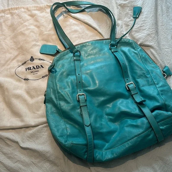 Prada 'New Look Bauletto' Shoulder Bag in Turquoise - Picture 2 of 5